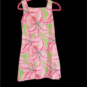 Vintage Lilly Pulitzer Pink and Green Sleeveless Sundress